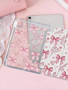 Transparent Acrylic Backshell Trifold Double-Sided Printed Flat Case With Floral & Bow Design, Compatible With IPad 10th Gen/11th Gen/10.2/10.5/Air4/Air5/10.9/Pro 11/Air 11-In.(M2)-2024/Pro 11-In.(M4)-2024/ Air 11-Inch (M3) 2025/ (A16) 11 Inch 11th Generation 2025 Mini6/Mini7/Air1/Air2/9.7/ Air 8(M4)2026(11-Inch) Models - Multicolor - View 5