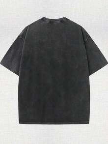 1PC 230g Washed And Used T-Shirt, Front Tito's Handmade Vodka Logo, Back With "AUSTIN TEXAS Tito's HANDMADE Vodka" Circular Text And Brand Logo, Tito's Vodka Theme Summer Tops Summer Clothes Shirts Spring Outfits For Women Summer Graphic Tees Women T Shirts - Đen 3 - Xem 2