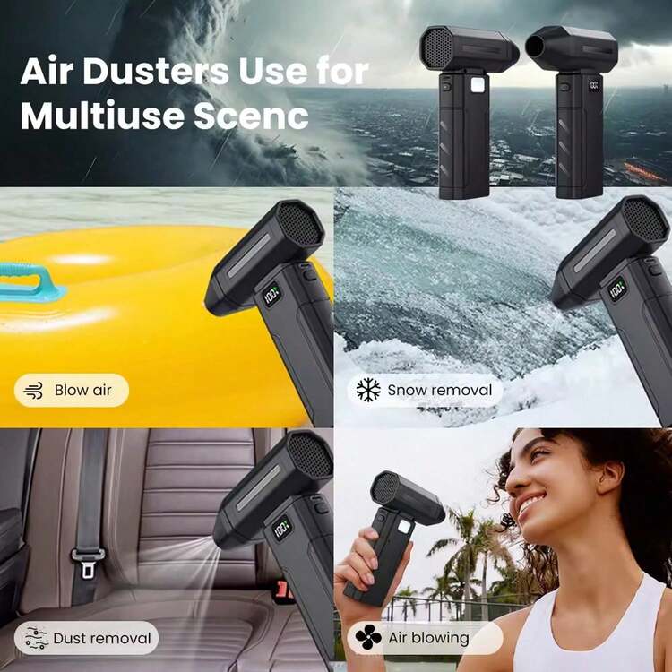 Portable Electric Dust Blower, Adjustable Wind Speed, Mini Rechargeable Turbine Jet High-Powered Electric Duster Fan Suitable For Car, Computer, Keyboard, Home And Outdoor Use - A - View 8