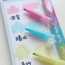 Stackable Soft-Tip Fluorescent Pens, Portable Colorful Highlighter Pens For Journaling, Students, Marking Highlights, Stress Relief, Fun Writing, Back To School - Splicing Highlighter - View 9
