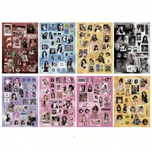 8张Lisa贴纸，高品质韩版ins风涂鸦创意剪贴簿贴纸，防水贴纸；Jisoo涂鸦贴纸，创意墙贴，防水贴纸套装 - 彩色 - 查看 12