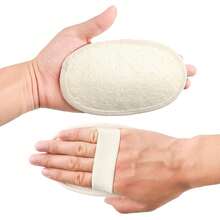 2 Packs Exfoliating Loofah Sponge Pads - Natural Luffa & Terry Cloth, Body Scrubbers For Shower & Bath Mooerca 1 - Natural Loofah Double-sided Bath Product - View 3