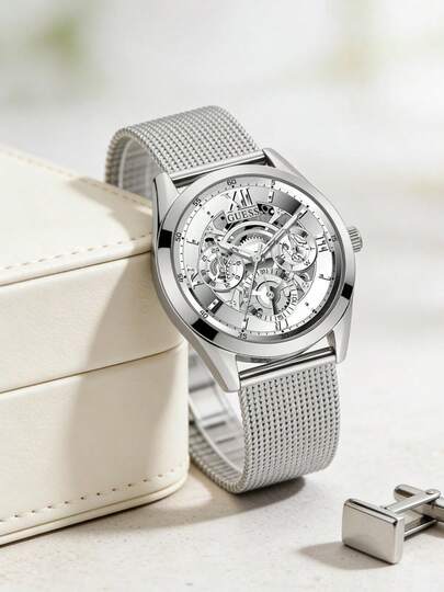  GUESS 不锈钢商务休闲必备腕表，GW0368G1