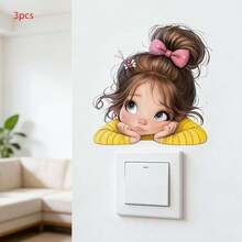 Cartoon Girl Wall Sticker For Living Room, Bedroom, Office, Bar, Cafe, Wall Decor Sticker - one-size - View 6