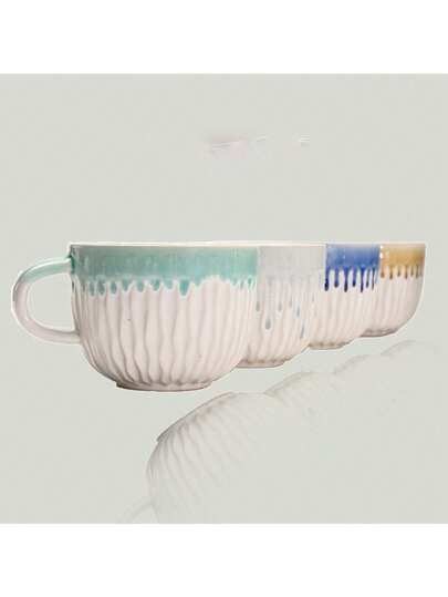 1pc Ceramic Mug With Crackle Glaze, Suitable For Family Gatherings, Graduation, Coffee, Breakfast, Office, Rinsing, Yogurt, Hot Or Cold Drinks, 200ml, Ideal Gift For Housewarming, Anniversary, Party, Wedding, Mother's Day, Back To School, Made In China