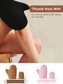 2pcs Self Tanning Kit - Self Tanning Gloves, Back Applicator, Mini Face Tanning Mitt - Streak-Free, Soft & Smooth, Reusable, Washable, Unisex, Includes Storage Bag, Box, Hair Clips - Multicolor - View 10