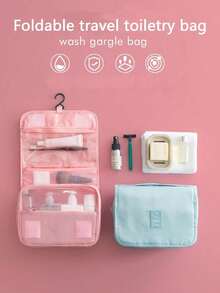 1 pieza Bolsa de maquillaje portátil multifuncional para viajes, bolsa de almacenamiento de cosméticos de varias capas, organizador colgante impermeable de artículos de tocador, bolso de gran capacidad, adecuado para artículos de tocador, bolígrafos, pinceles de sombra de ojos, toallas sanitarias, lápiz labial, lápices de maquillaje, brillo de labios, cuidado de la piel, electrónicos, gran regalo para madres, amigos, maestros, regalo perfecto para vacaciones - Multicolor - Ver 5