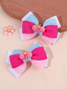 2 chiếc nơ cài tóc hình bướm hoạt hình cho nữ, nơ ruy băng grosgrain nhiều màu sắc, kẹp cá sấu, kẹp tóc hình động vật dễ thương, kẹp tóc hàng ngày, phụ kiện tóc cho nữ, mùa hè, kỳ nghỉ, du lịch. - Nhiều màu - Xem 5