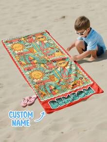 A Personalized Children's Beach Towel, A Perfect Summer Birthday Gift, Suitable For All Kinds Of Summer Occasions. Customize Beach Towels And Accessories For The Beach, Pool, Travel, Camping, Yoga, And More. - Multicolor - View 8