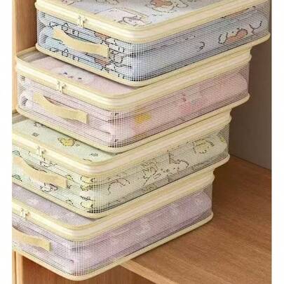 PVC网布防尘防潮家用床上用品被套收纳袋，适合家庭使用，加厚衣柜整理袋，适用于夏季被子、衣物，防霉防尘收纳袋，空袋