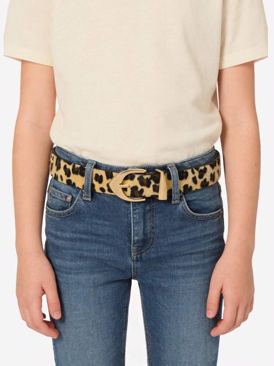 Thắt lưng trẻ em bằng da PU họa tiết da báo, kiểu dáng thường ngày, phù hợp cho mọi mùa. - A - Xem 1