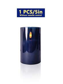 6pcs Flameless Candle Lights With Timer Remote Control, Battery Operated Blue Warm Light Candles, Suitable For Christmas, Halloween, Valentine's Day, Gifts, Birthday, Proposal, Wedding, Party, Holiday - Dark Blue - Warm Light - View 14