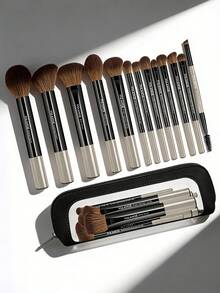 MAANGE 13件套柔软化妆刷套装，含化妆包，包括散粉刷、轮廓刷、腮红刷、高光刷、眼影刷、眉刷、睫毛刷、眼影刷、晕染刷、晕染刷，美妆刷具套装，旅行化妆刷套装，送给女士和女孩的礼物。 - 彩色 - 查看 8