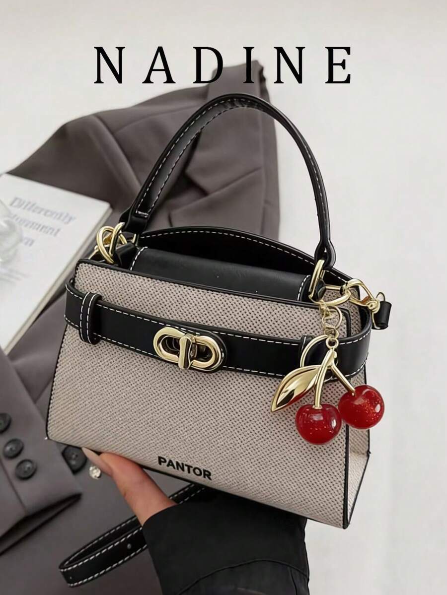 Fashionable Versatile Contrast Color Casual Tote Bag For Women