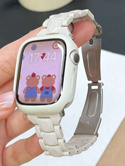 Bộ dây đeo đồng hồ silicon mềm họa tiết sao + dây đeo nhựa acrylic, phù hợp với 42mm 46mm 41mm 38mm 40mm 42mm 44mm 45mm 49mm, nhóm nhạc nữ K-Pop, tương thích với 10 9 8 SE 7 6 5 4 3, bộ dây đeo đồng hồ thể thao màu trơn tối giản
