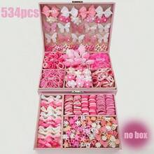 534pcs Girls Pink Bowknot Hair Clips, Elastic Hair Ties, Versatile Hair Accessories For Daily Use,Rabbit Ear Hair Bands, Alligator Hair Clip Barrettes - 534 PCS - View 9