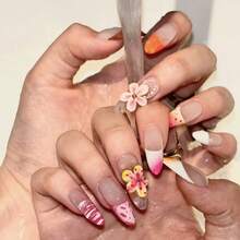 2件装百合花压纹美甲模具，莲花花瓣图案设计，DIY美甲印花工具，美甲用品，美甲工具，美甲工具，返校季，美甲，美甲工具（适用于美甲贴纸） - 白色 - 查看 4