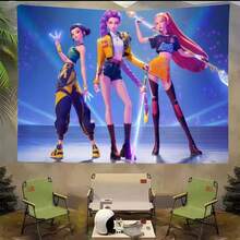 1pc 2026 Hot-Selling Korean Girl Group Themed Birthday Party Backdrop | Birthday Party Scene Decor, Birthday Party Atmosphere Photography Prop, Girl Group Themed Birthday Party Companion, Student Party Affordable Item - Multicolor - View 5