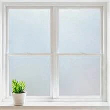 Film de privacidad para ventanas Rabbitgoo, adhesivos de vidrio esmerilado para ventanas, adhesivos estáticos para bloquear el calor UV y la luz para puertas del hogar y el baño, decoraciones interiores removibles para el día y la noche, puro, 17.5 X 78.7 pulgadas - 1PC - Ver 1