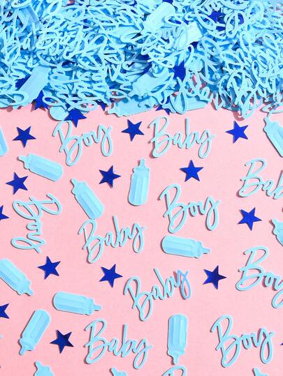 15/30/50克婴儿派对装饰彩纸屑，浅蓝色男孩餐桌装饰彩纸屑，适用于婴儿派对性别揭晓派对用品（蓝色）