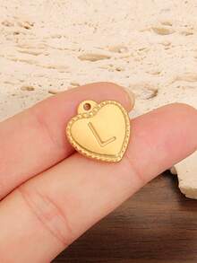 2个A-Z英文字母吊坠，不锈钢心形字母饰品，爱心字母吊坠，珠宝制作材料，DIY手工耳环、手链、项链配件 - 愛心字母 - 查看 7