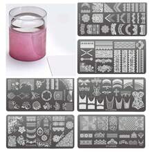 Bộ dụng cụ dập móng tay kèm khuôn silicon, 6 khuôn hoa ren + 1 khuôn dập trong suốt, dụng cụ làm móng nghệ thuật DIY cho móng gel. - Nhiều màu - Xem 11