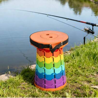 Tabouret télescopique ultra portable et chaise de pêche portable pour l'extérieur, pliage rapide et haute résistance, parfait pour les aventures en plein air, la pêche, la randonnée et le camping, ergonomique et durable, accessoire de voyage facile à ranger