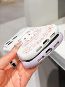 可愛貓咪櫻花粉手機殼，適用於 iPhone 17 Pro Max 16 Pro 15 14 13 12 11，日系可愛卡通雲朵小貓軟殼，櫻花美學風格，適合女孩與女性 - 粉色 - 查看 3
