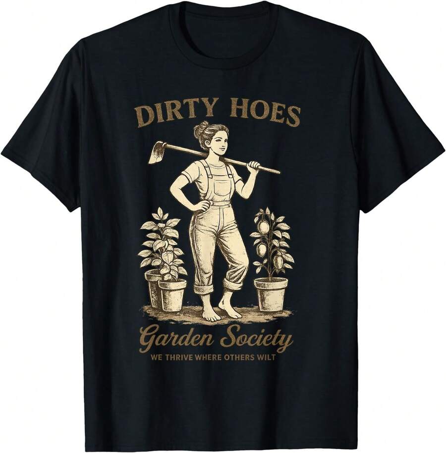 Dirty Garden Society Funny Gardener Vintage Gardening T-Shirt, Unisex Tee - màu đen - Xem 1