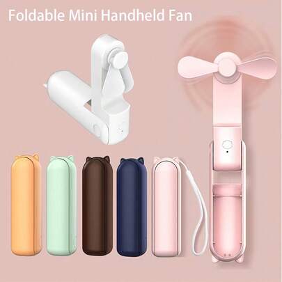 New Foldable Fan, USB Mini Fan, Portable Handheld Folding Fan, 3-In-1 USB Rechargeable Portable Fan With Power Bank And Pocket Design, Suitable For Travel, Summer, Concerts, Sun Protection And More