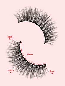 10 Pairs 12mm Natural Looking False Eyelashes - Black - View 4