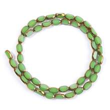 40-45 hạt/dải, hạt thủy tinh trong suốt hình oval 4x7mm, bề mặt cắt mài, viền vàng, thích hợp làm vòng tay, bông tai và trang sức thủ công. - hạt thủy tinh - Xem 18