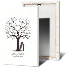 Sổ lưu niệm khách mời đám cưới cá nhân hóa hình cây vân tay, tranh treo tường bằng vải canvas, quà tặng kỷ niệm đám cưới, trang trí tiệc, tranh cây vân tay, trang trí đám cưới độc đáo, cây vân tay cá nhân hóa, thích hợp cho Ngày Valentine, Ngày của Mẹ, Sinh nhật, Ngày của Cha, Lễ tốt nghiệp, Đám cưới, Tân gia và các dịp khác. - Nhiều màu - Xem 14