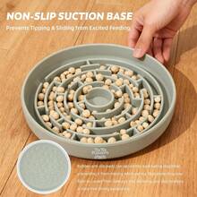 Silicone Maze Slow Feeder Bowl For Dogs And Cats, Non-Slip Puzzle Pet Dish With Food Dispersion, Easy Clean Interactive Bowl(Light Gre1en) - 淺綠色 - 查看 6