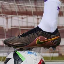 Nike 男鞋新款運動鞋舒適透氣耐磨健身fg釘鞋足球鞋 - 黑色/橙紅色 - 查看 10