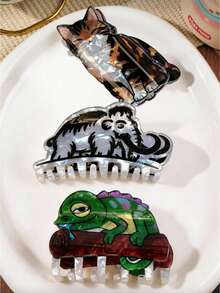 1 miếng bông tắm tẩy tế bào chết hình mèo và thằn lằn hoạt hình dễ thương, thích hợp để làm sạch da mặt và cơ thể hàng ngày. - Nhiều màu - Xem 1