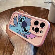 Miniso 迪士尼史迪奇可爱液态印花手机壳，适用于iPhone 17/17 Pro/17 Pro Max/17 Air/16/15/14/13/12/11/X系列，iPhone 17 Pro Max手机壳，iPhone 17 Pro手机壳，iPhone 17手机壳，女友礼物，天选之子，初秋时尚 - 粉色 - 查看 2