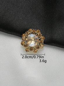 5pcs Elegant Crystal Flower Metal Buttons - Suitable For Shirts, Sweaters, Jackets And Coats - DIY Sewing Crafts, Gold/Black - Multicolor - View 29