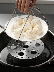1 pieza Rejilla plegable de acero inoxidable para cocinar huevos al vapor, rejilla de cocina multifuncional para cocinar al vapor, rejilla para cocinar pan al vapor, rejilla resistente al agua para cocinar verduras al vapor, muy adecuada para cocinar huevos, pan, pescado, dumplings, patatas, batatas, maíz, etc. - Multicolor - Ver 2