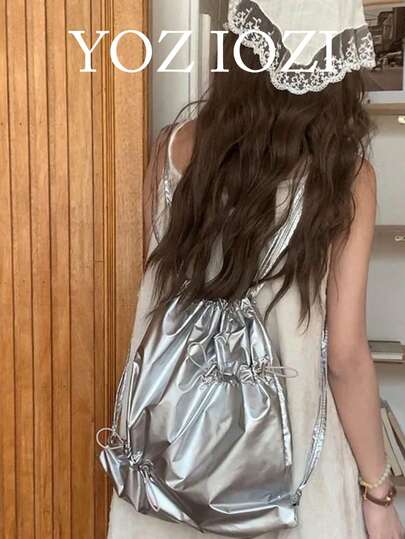 Ba lô dây rút thời trang kiểu Hàn Quốc INS dành cho sinh viên, đa năng cho nữ sinh đại học, thích hợp cho du lịch ngoài trời, túi đi học.