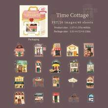 1 set/40 pièces Mini autocollants décoratifs, fruits mignons, café, thème de la fête de l'après-midi, pour la saison de remise des diplômes, fournitures de journal, fournitures d'art, fête de vacances, événement thématique de l'après-midi - A - Voir 11