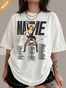 Doja Cat 2026 World Tour Retro Graphic Tee, 100% Cotton Pop Rap Concert Casual Unisex T-Shirt - White - View 6