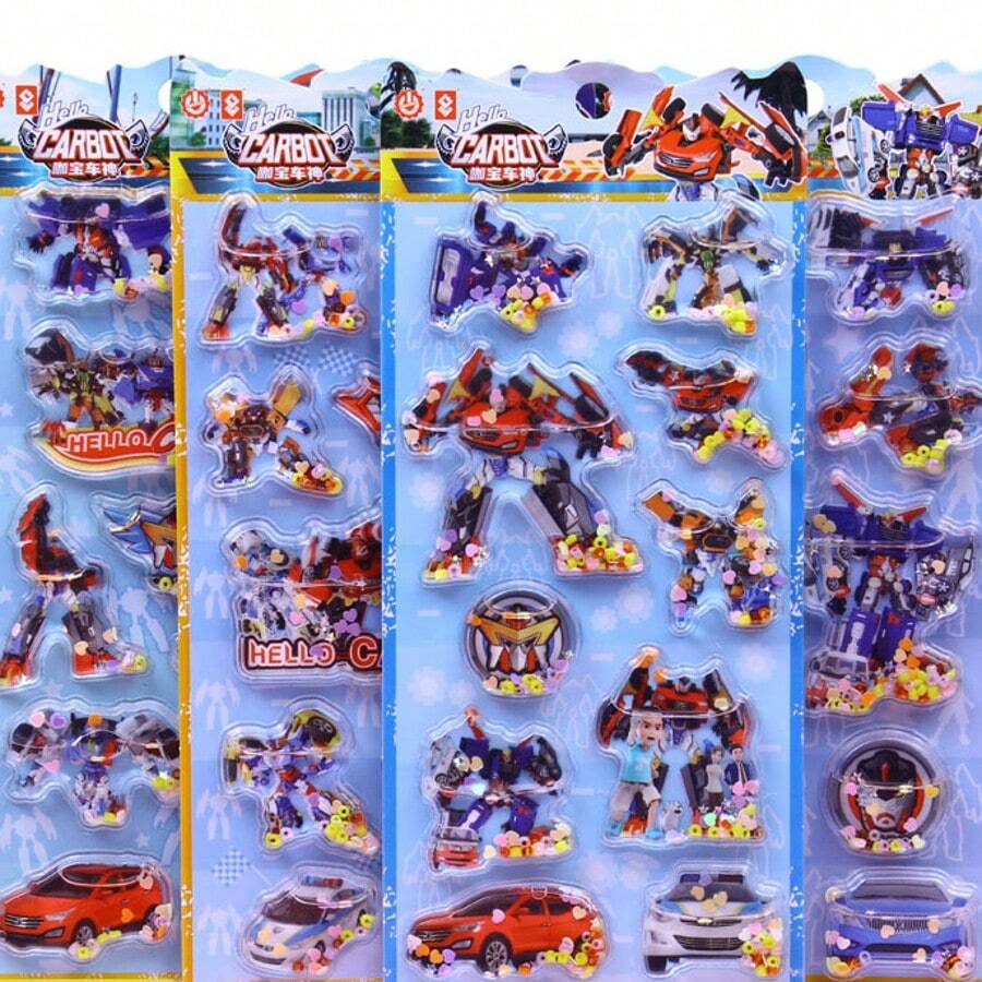 Libro de pegatinas para niños, pegatinas de pintura de coches, pegatinas de monstruos de la era de llenado de aceite 3D agitador de agua, pegatinas de taza, pegatinas de cuaderno, pegatinas de decoración de equipaje, pegatinas de decoración de fiesta de cumpleaños, scrapbook, pegatinas de monopatín, pegatinas de teléfono - Multicolor - Ver 1