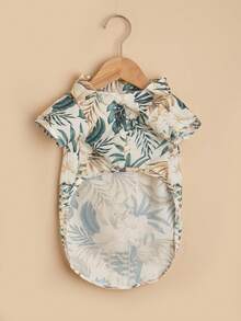 Small/Medium Dog Hawaiian Pineapple Palm Tree Island Shirt, Pet Apparel For Dogs & Cats, Suitable For Spring/Summer - MultiWarna - View 4