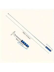 45-Inch Heavy Duty Telescopic Hammer, Telescopic Thickened Flag Pole Hand Crank, Stainless Steel Telescopic Riding Crop Pointer, Suitable For Home Inspection And Self-Defense - Stainless Steel Material, Adjustable Length, Comfortable Grip In Blue - Random Color - View 4