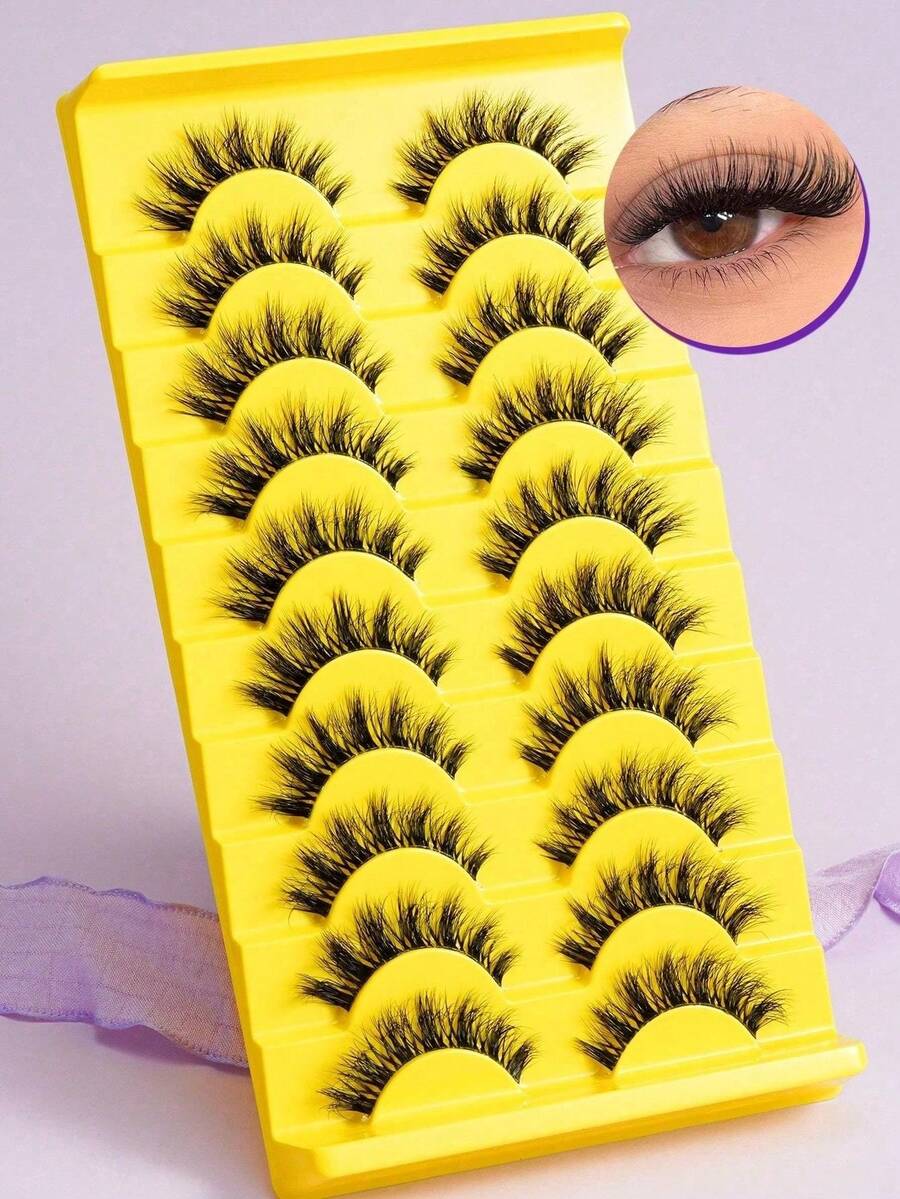 LIMEIKAI 10 Pairs Natural Looking False Eyelashes, Popular European And American Style, Suitable For Daily Wear
