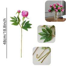 1/5 Bundle 19-Inch Artificial Peony Flower Bouquet, Lifelike Peony, Fake Flowers, Suitable For Home Decor, Valentine's Day Gift, Mother's Day Gift, Wedding Centerpiece Decor, Party Decor, Wedding Bouquet, Office Decor, Bedroom And Living Room Decor - Purple - View 3