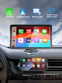 7-Inch Multimedia Video Player For Car, Wireless CarPlay And Wireless Android Auto, Portable Universal Car Display Monitor With Camera, Car MP5 Player, Carplay For Fiat 500, Plug And Play Carplay, Stable And Classic Choice - M15 - View 1