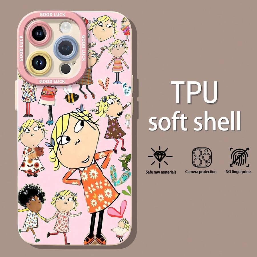 Charlie Lola, flores rosas, alegres y divertidas.funda de teléfono Fundas compatibles con ,Apple,VIVO,OPPO,,, y Honor.Fabricadas en silicona TPU,ofrecen protección contra golpes y caídas. - Blanco - Ver 1