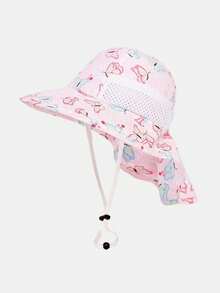 1顶适合8-14岁儿童的宽檐遮阳帽，带颈带和透气网眼，适合夏季户外活动，如露营、徒步旅行、钓鱼和上学，男女皆宜。 - 1PC - 查看 18